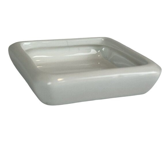 Vintage Stiffel Ceramic Trinket Box Dish Jewelry Bowl Square Replacement No Lid - Picture 2 of 5